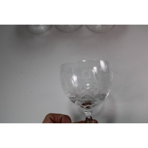 4 Vintage Etched Rose Goblet Cut Crystal 93271 - Etsy Canada 4 Vintage Etched Rose Goblet Cut Crystal 93271